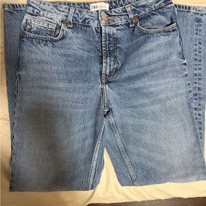 Zara Women's Straight Leg Jeans - Denim Blue